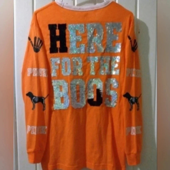 VS PINK bling oversized Halloween tee X-small *NEW* - Picture 1 of 6
